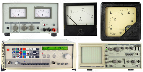 Modern and retro measuring equipment set