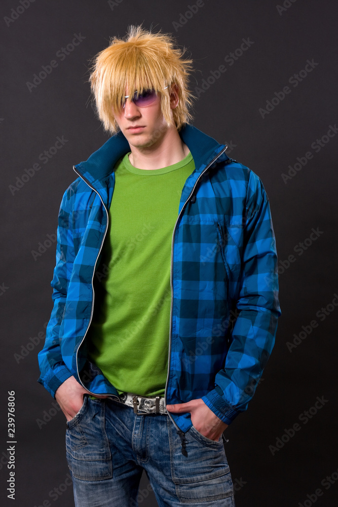 fashion emo guy portrait Stock Photo | Adobe Stock