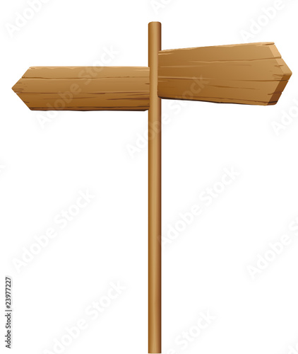 Wegweiser aus Holz freigestellt Vektor