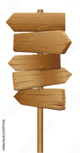 5 Wegweiser aus Holz