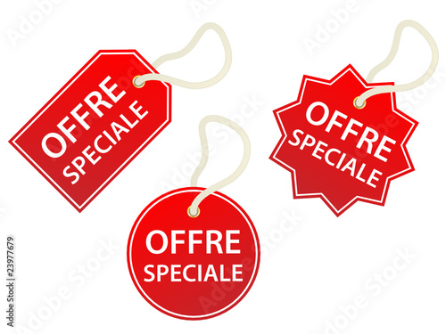 Etiquettes OFFRE SPECIALE (vente soldes prix commerce tampons)