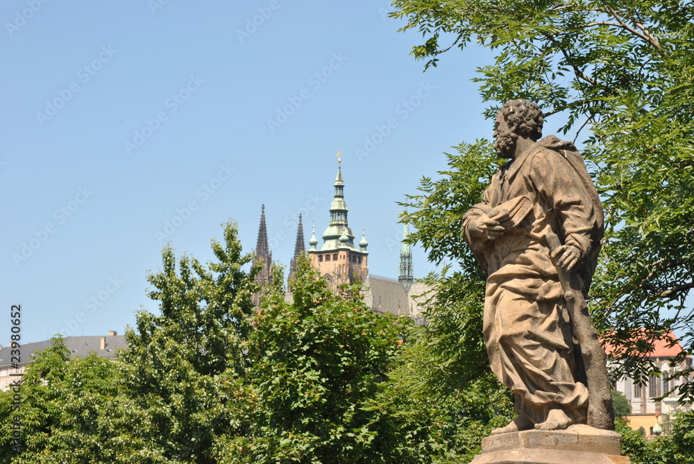 Fototapeta premium Saint Vitus Cathedral view, Czech Republic