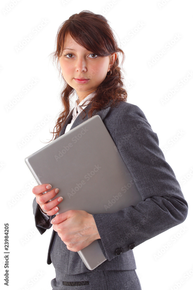 beautiful businesswoman carrying a laptop beautiful businesswoman carrying a laptop