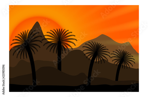 sundown in mountain