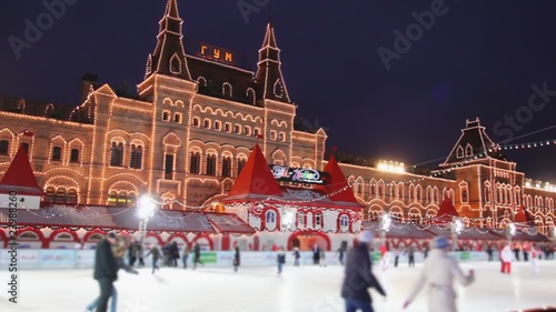 skating rink on Red Square at GUM in Moscow