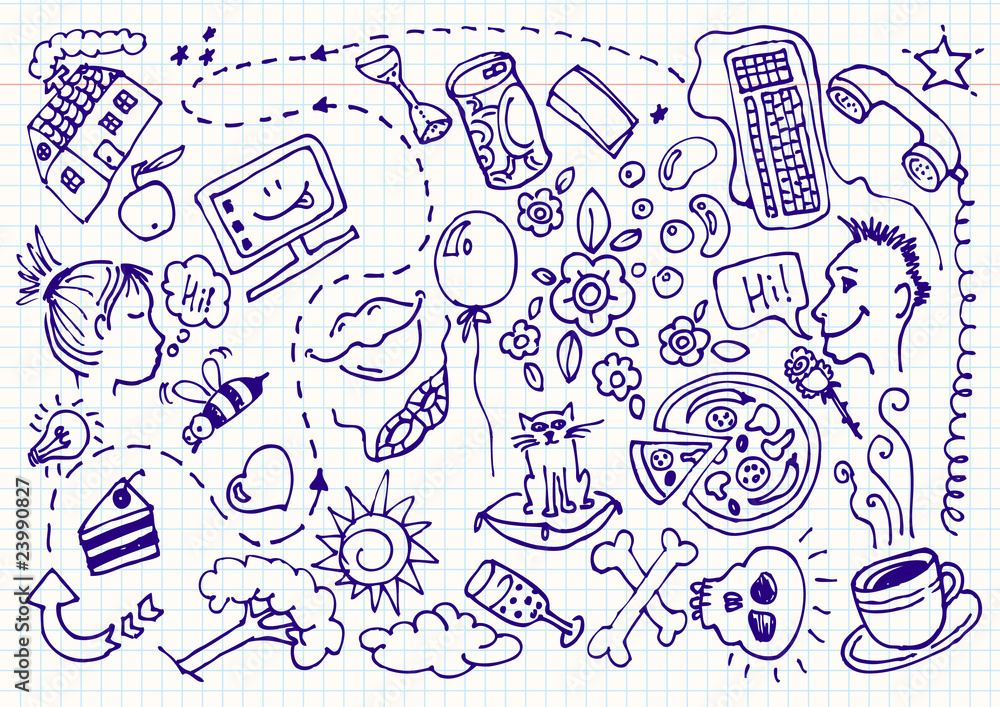 Dating doodles set, vector illustration Dating doodles set, vector illustration