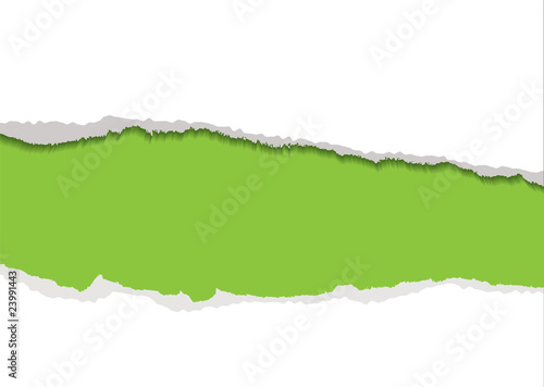 green torn strip background