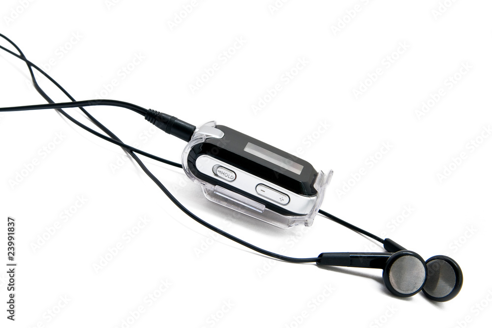 Digital audio player with headphones Digital audio player with headphones