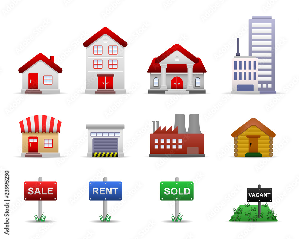 Real Estates Icons Vector