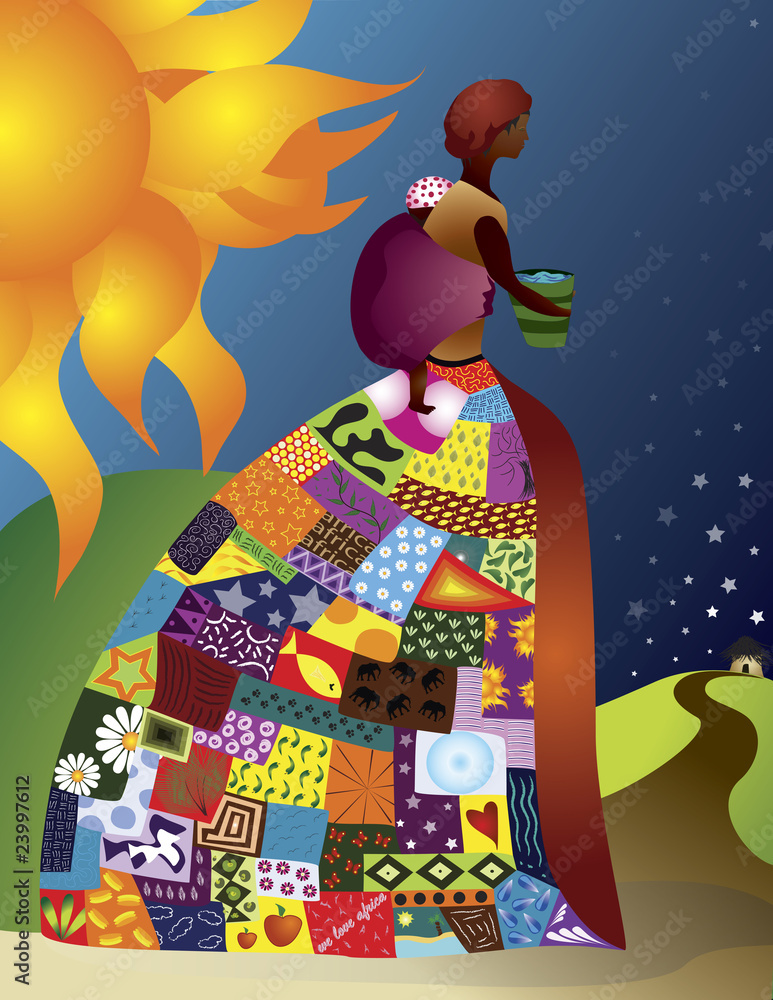 african patchwork lady