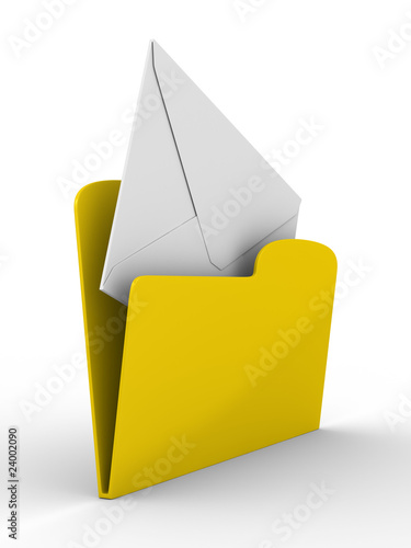 Yellow computer folder with...
