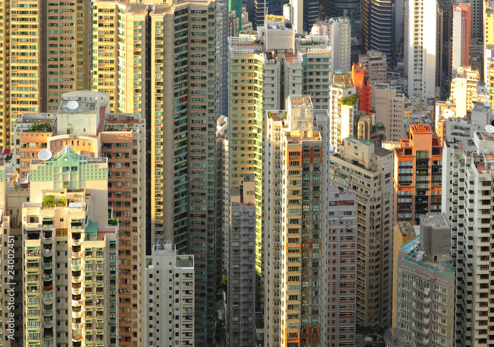 many buildings in Hong Kong