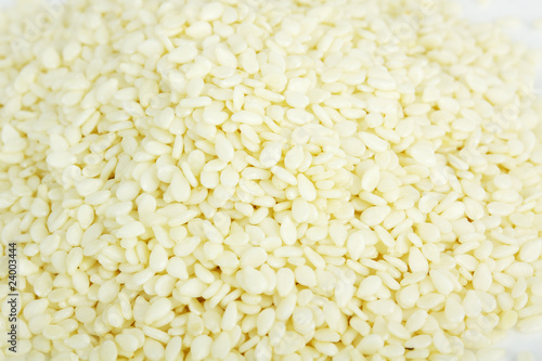 A close up on a pile of dried Sesame Seed isolated