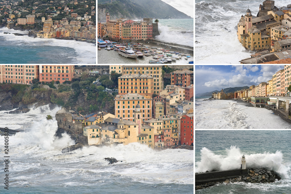 Fotografie Camogli sea storm collection