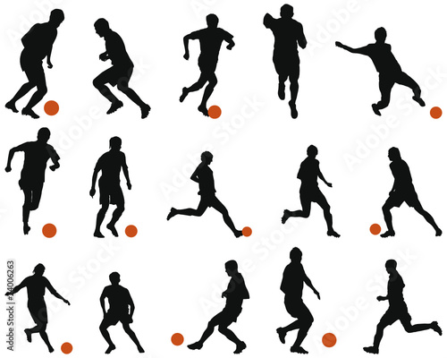 Wallpaper Mural soccer silhouette set Torontodigital.ca