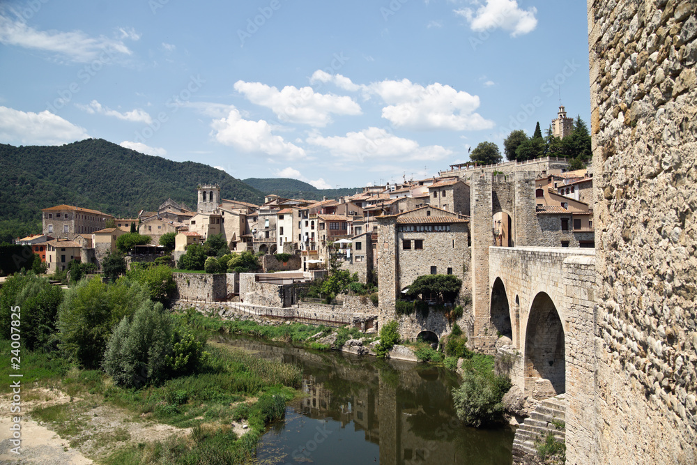 The old medievil town of Besalu, in Catalonia, Spain.