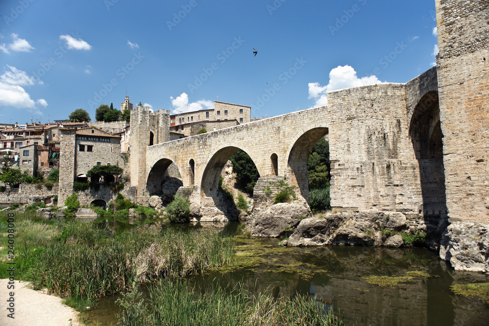 The medieval remains of Besalu (Girona-Spain). The bridge dates
