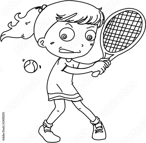 A Girl Playing Tennis
