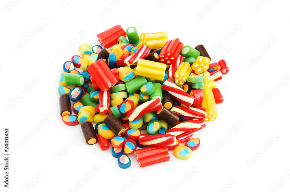 Colourful sweets isolated on the white background Colourful sweets isolated on the white background