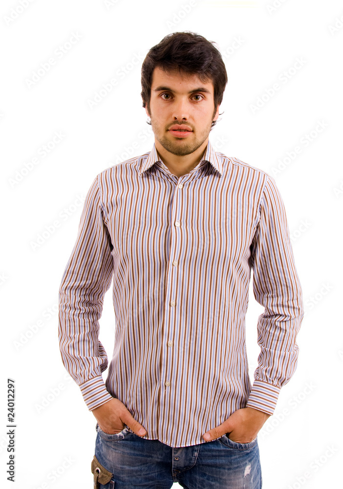 Young casual man portrait, isolated on white background Young casual man portrait, isolated on white background