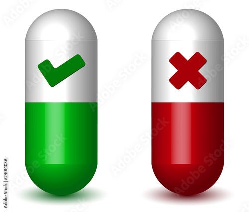 Tick & Cross Sign Capsule Pills