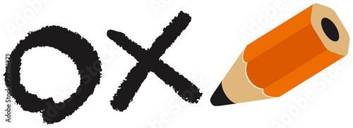 Black circle & Cross mark