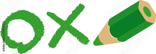 Green circle & Cross mark