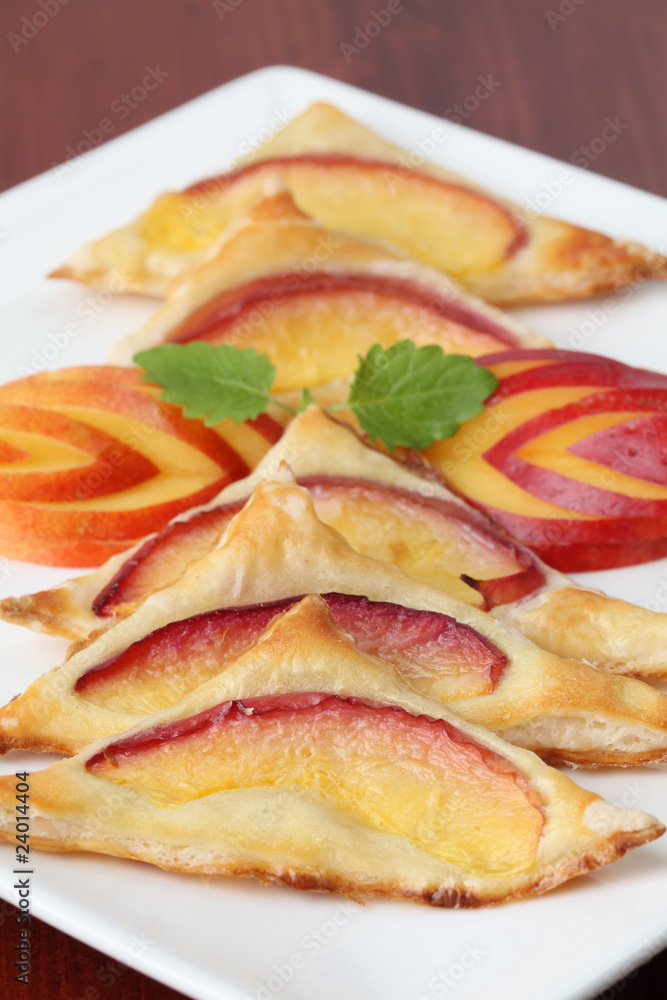 Puff pastry with nectarines Puff pastry with nectarines
