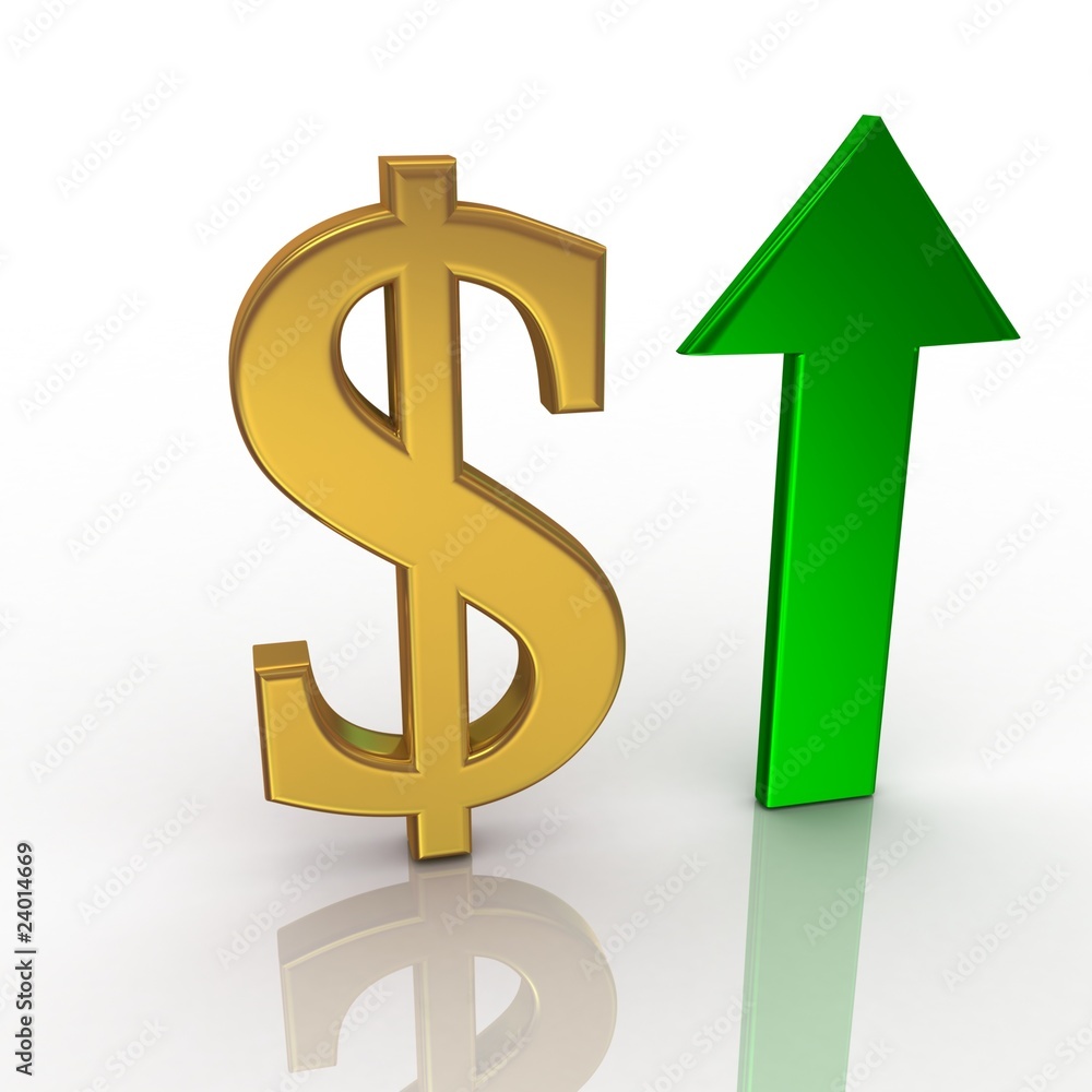 Growth of dollar, white background Growth of dollar, white background