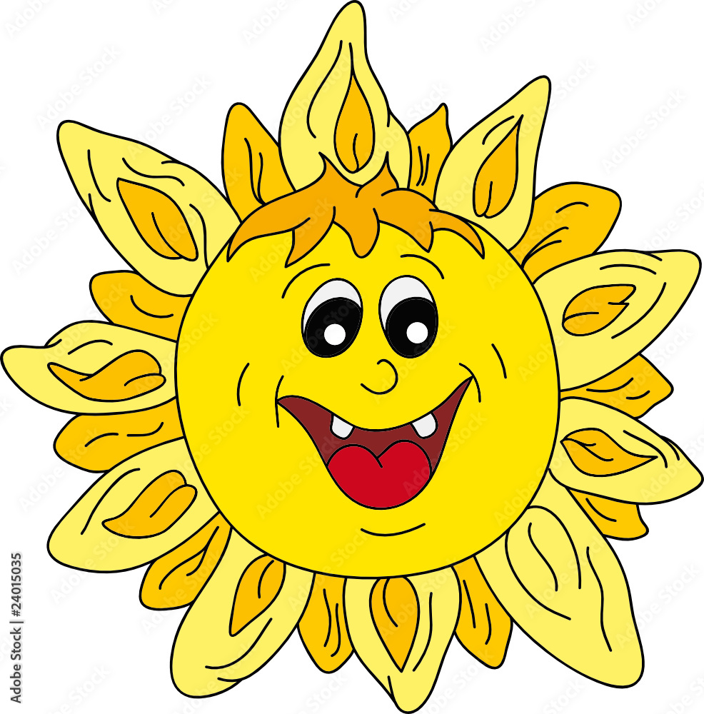 vector - happy sun isolated on background