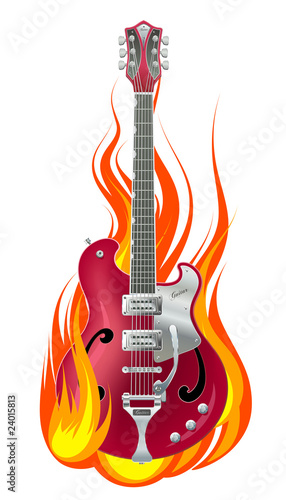 Guitar in fire