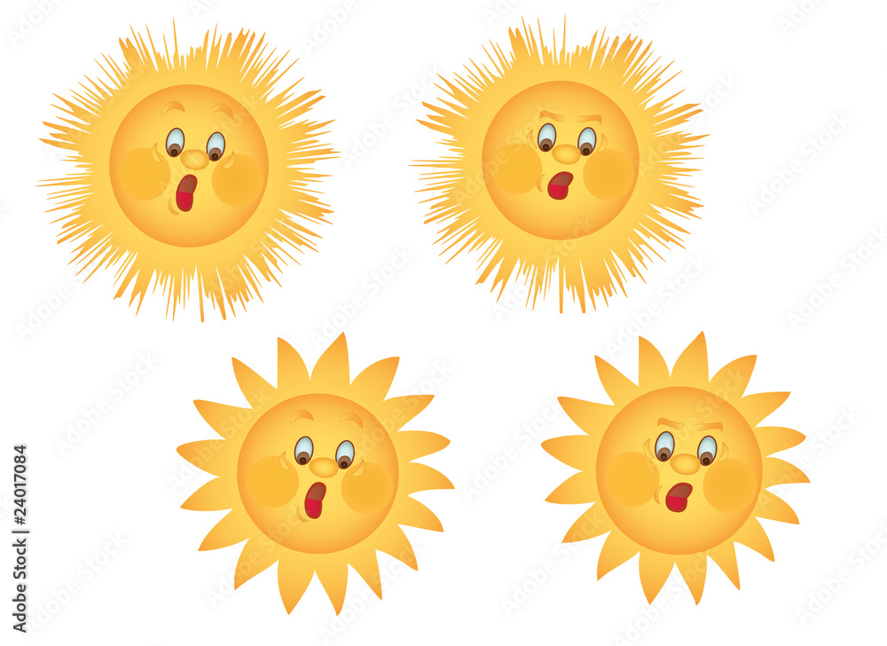 surprised and angry sun