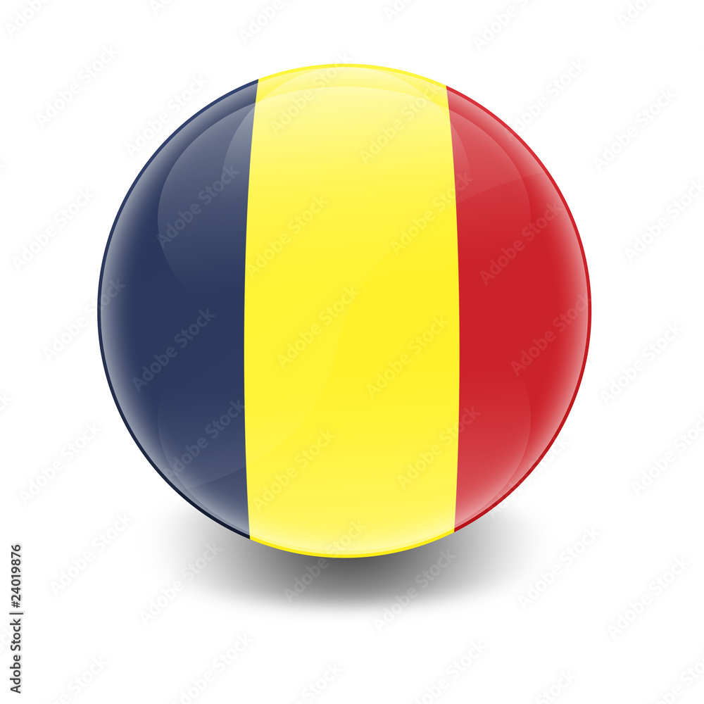 Fototapeta premium Esfera brillante con bandera Rumania