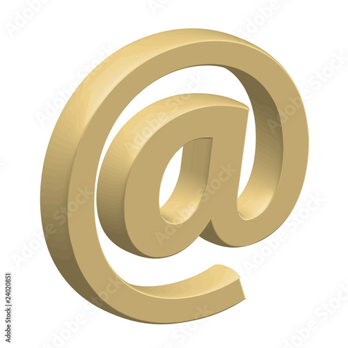"@" Gold Symbol (icon web internet online e-mail at sign)