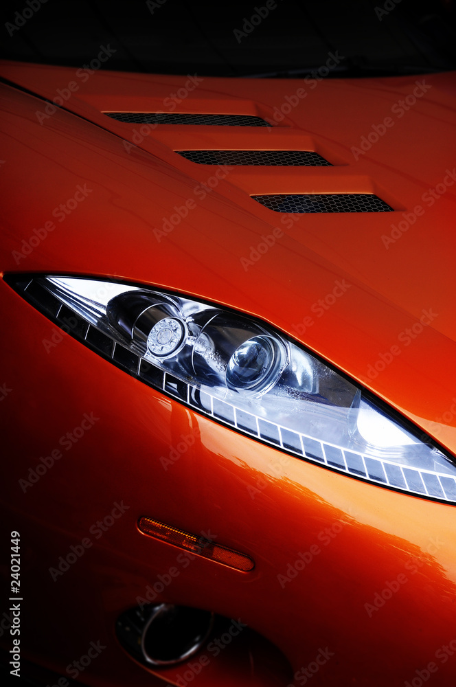 Red Car headlight