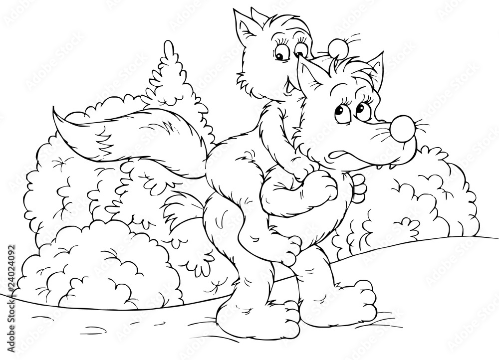Wolf and fox Wolf and fox
