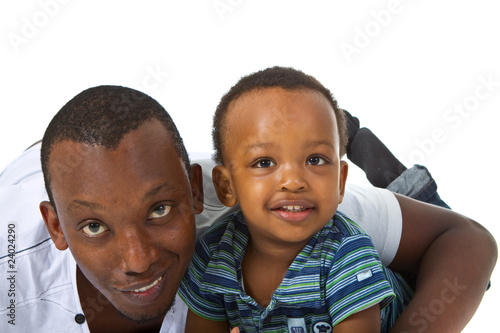 Young afro american family in a studio setting. © djma