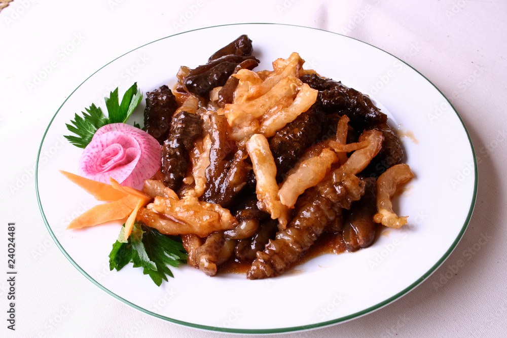 china delicious food-- sea slug fried tendon