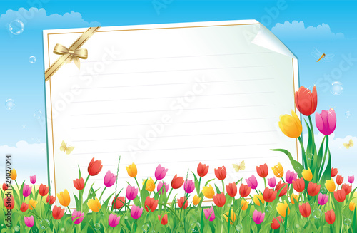 Blank paper with floral ornament