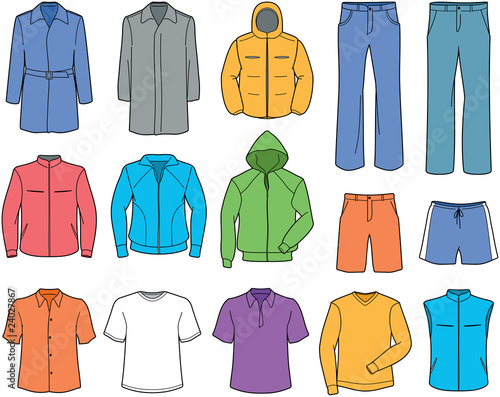 Men's casual clothes and sportswear illustration