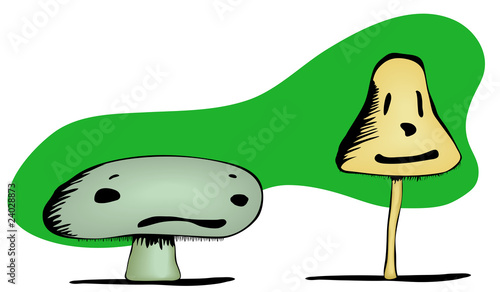 Mushroom Sad and Happy Faces