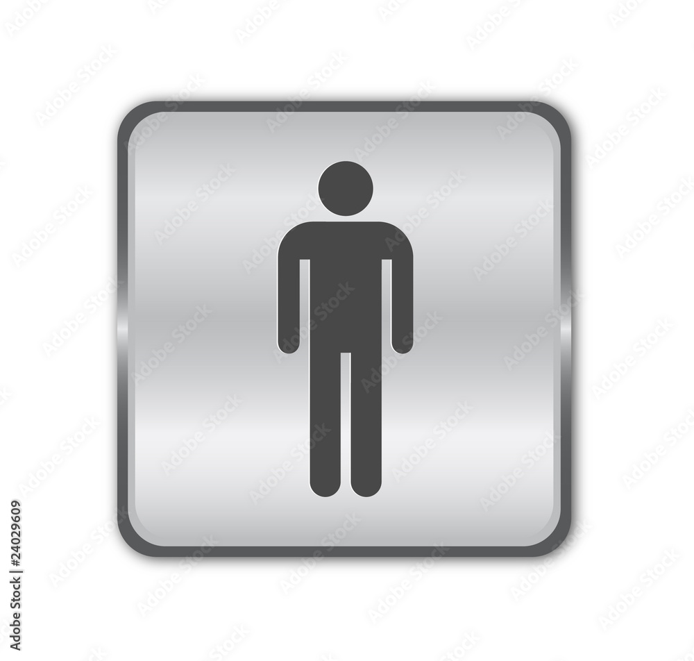 Chrome man button vector Chrome man button vector
