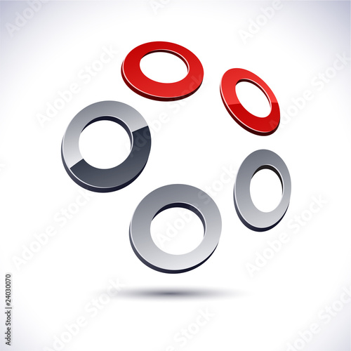 Abstract 3d rings icon.