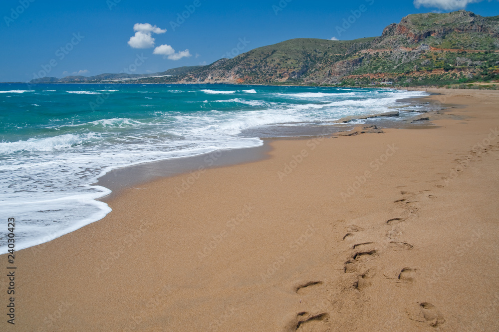 Agios Nikolaos Beach in Crete, Greece.