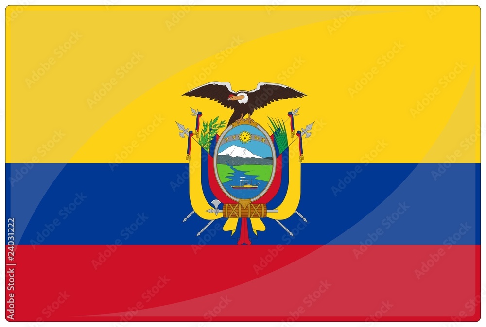 Naklejka premium drapeau equateur ecuador flag