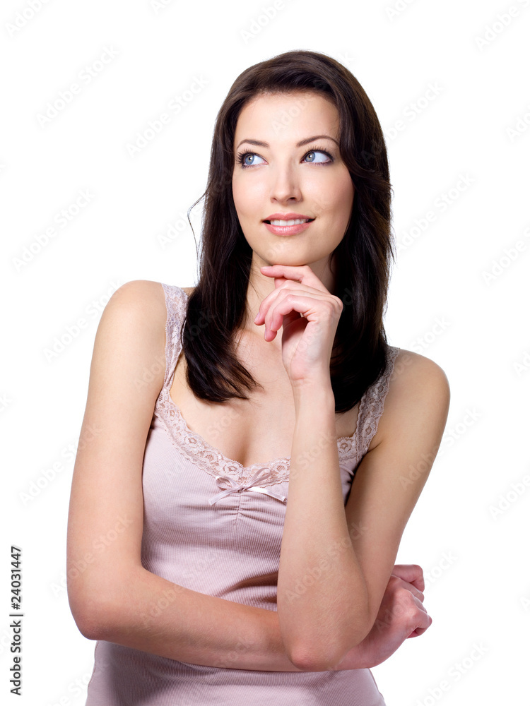 Beautiful thinking woman