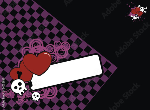 cartoon heart skull b1