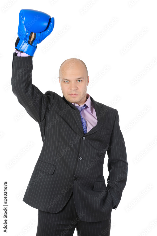 Businessman with boxing gloves Businessman with boxing gloves