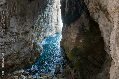 Ancient huge sea cave in the Italian city of Gaeta photo
