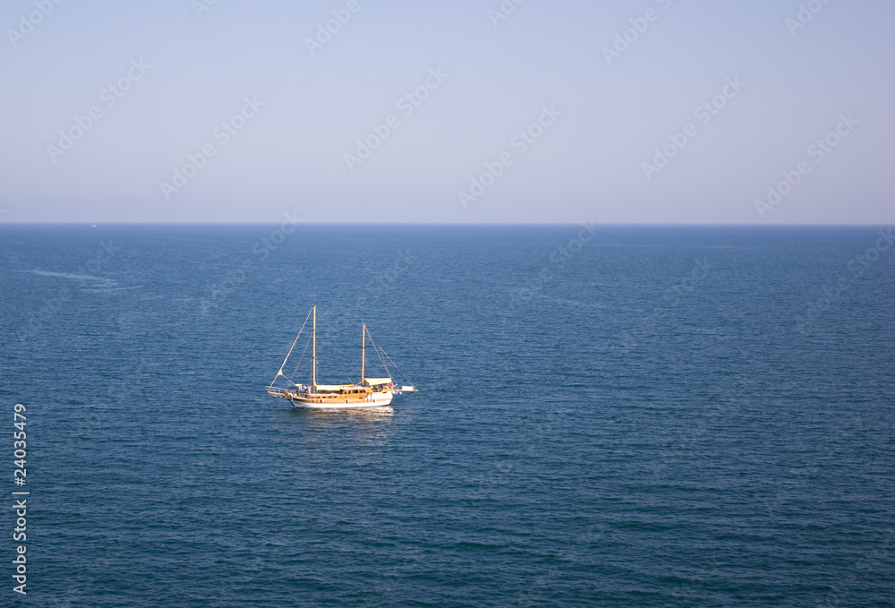 boat at an open sea